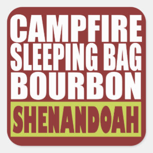 Campfire Sleeping Bag Bourbon Shenandoah Square Sticker