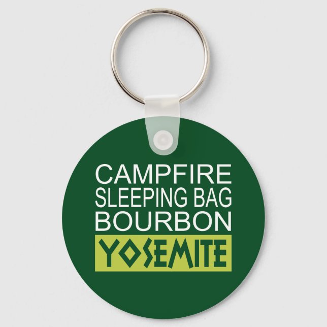 Campfire Sleeping Bag Bourbon Yosemite Key Ring (Front)
