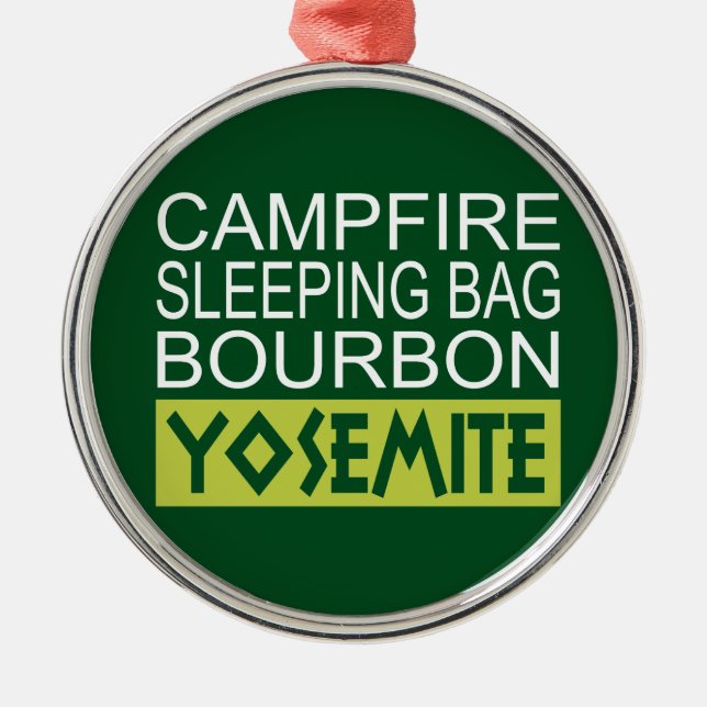 Campfire Sleeping Bag Bourbon Yosemite Metal Tree Decoration (Front)