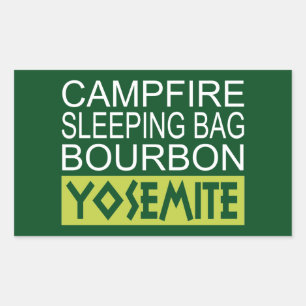 Campfire Sleeping Bag Bourbon Yosemite Rectangular Sticker