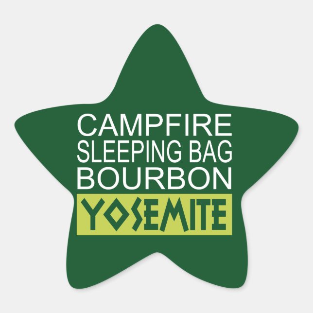 Campfire Sleeping Bag Bourbon Yosemite Star Sticker (Front)