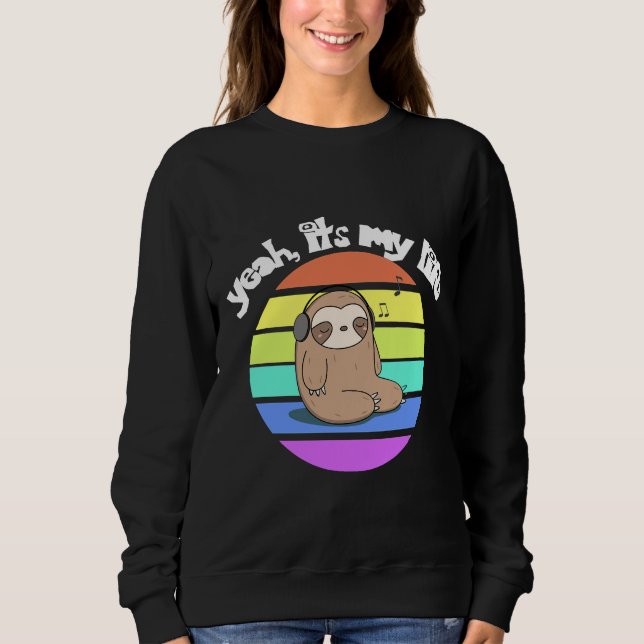 Campfire Sloth Design Sweatshirt (Front)