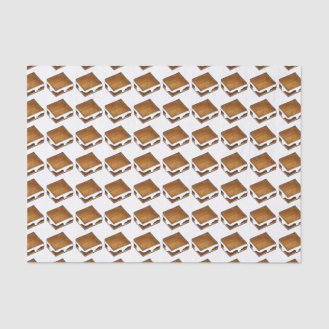 Campfire Smore S'mores Marshmallows Tissue Paper (Front)