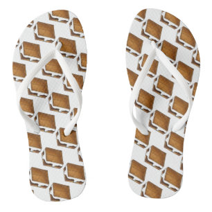 Campfire Smores Marshmallow Camp Smore Flip Flops