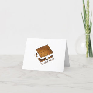 Campfire S'mores Marshmallow Smores Birthday Party Thank You Card