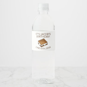 Campfire S'mores Marshmallow Smores Birthday Party Water Bottle Label