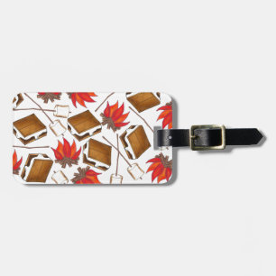 Campfire S'mores Roasted Marshmallow Camp Fire Luggage Tag