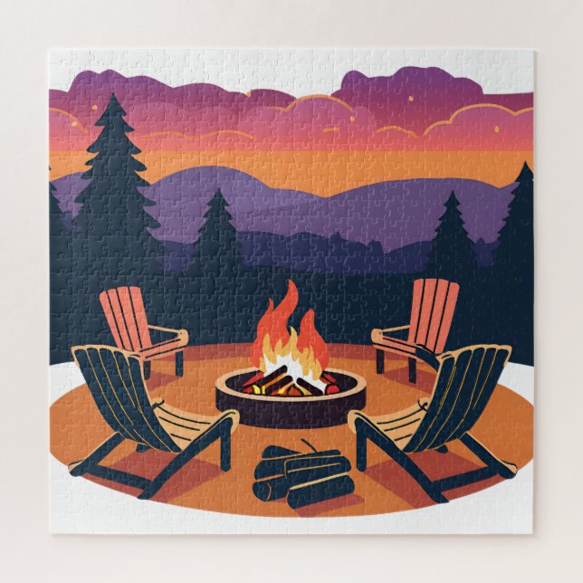Campfire Sunset Jigsaw Puzzle (Vertical)