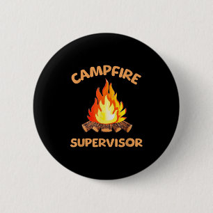 Campfire Supervisor Outdoor Camping Bonfires Firew 6 Cm Round Badge