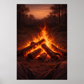 Campfire Thoughts | Fireside Wall Art | Poster