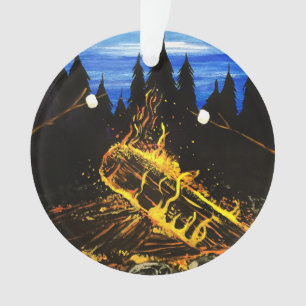 Campfire Under Twilight Sky with Cosy Outdoor Ornament