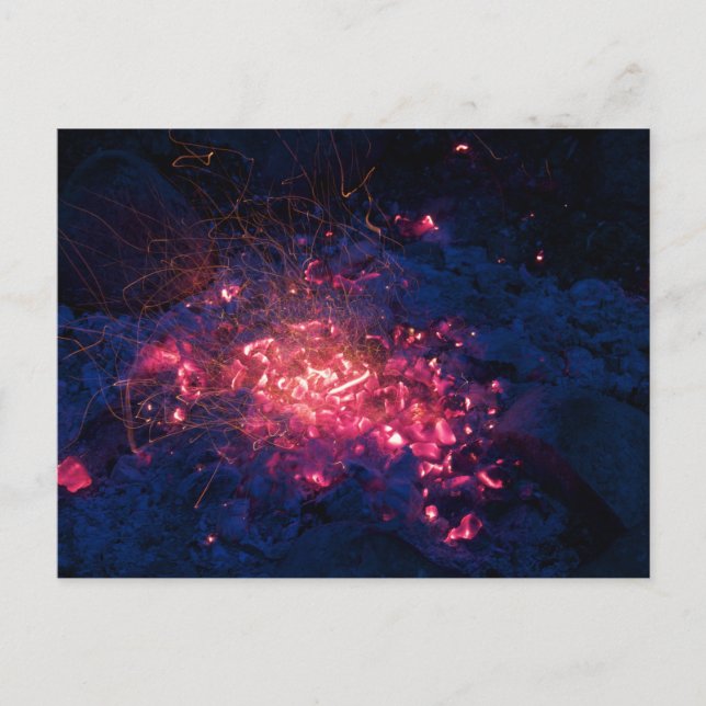 Campfire with Burning Embers Postcard (Front)