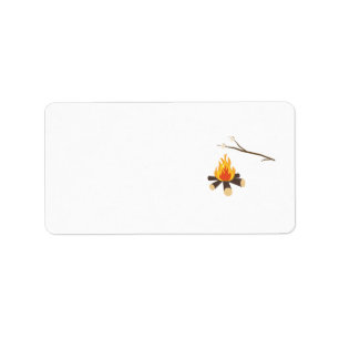 Campfire with marshmallows label