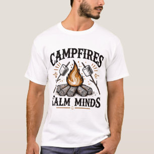 Campfires and Calm Minds Vintage Campfire Design T-Shirt