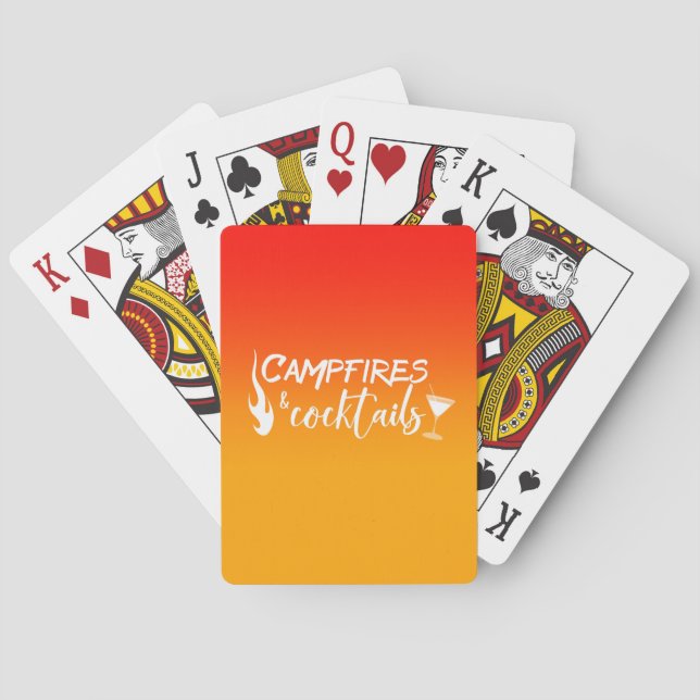 Campfires and Cocktails Camping Drinking Playing Cards (Back)