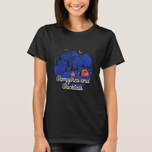 Campfires and Cocktails Camping Party Camper Reuni T-Shirt