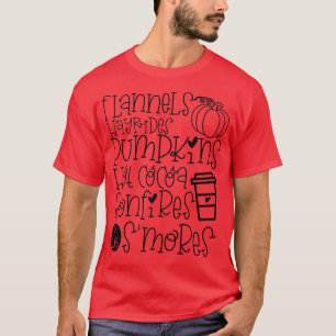 Campfires Flannels Pumpkins Leaves Hayrides Leopar T-Shirt