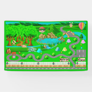 Campground Roads for Cars 3x5 Banner