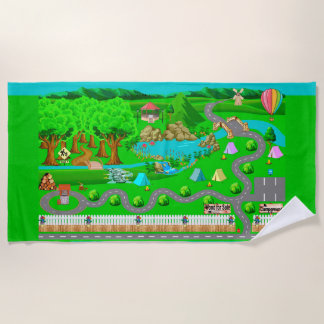 Campground Roads for Cars Beach Towel