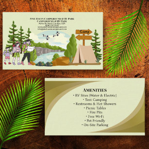 Campground RV Park Rustic Outdoor Business Design Card