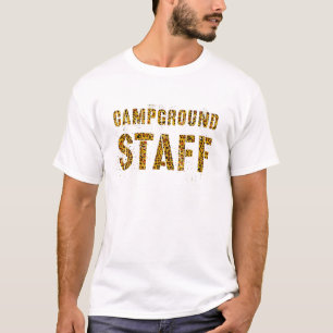 CAMPGROUND STAFF Leopard Print Summer Counsellor T T-Shirt