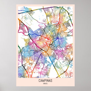 Campinas Brazil City Map Poster