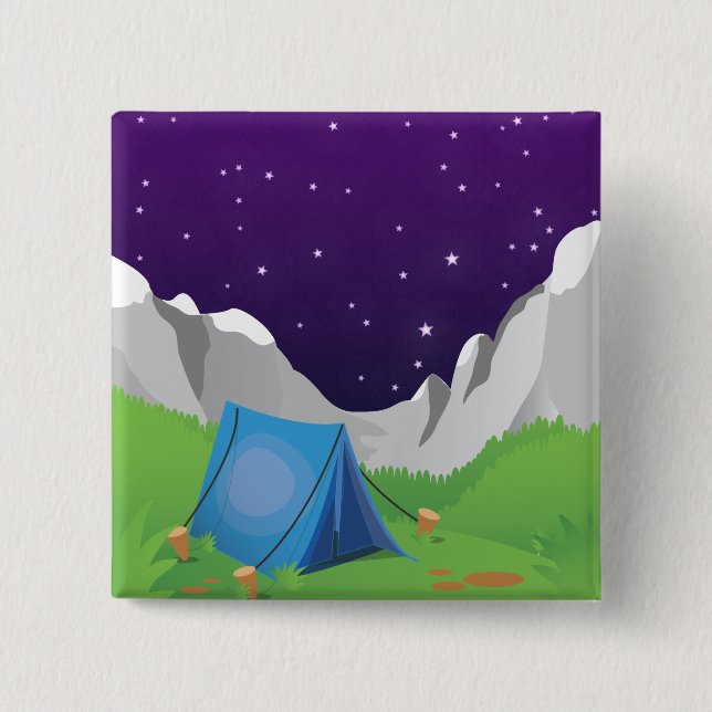 Camping 15 Cm Square Badge (Front)