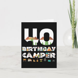 Camping 40th Birthday Camper Party Tent Campsite H Card