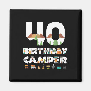 Camping 40th Birthday Camper Party Tent Campsite H Magnet