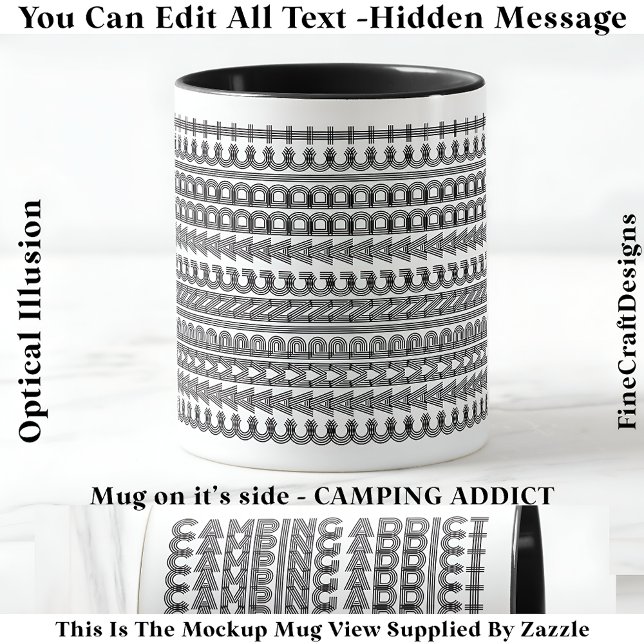 Camping Addict Hidden Message Funny Novelty 111B Mug (Creator Uploaded)