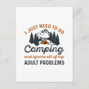 Camping Adult Problems Postcard