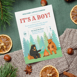 Camping Adventure Awaits Baby Shower  Invitation