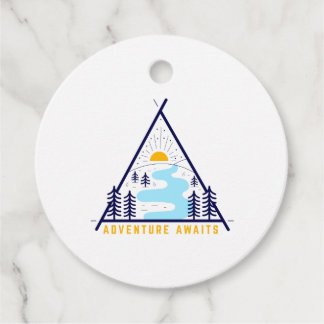 Camping adventure awaits favour tags