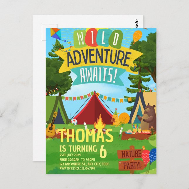 Camping Adventure Calling All Campers Birthday Postcard (Front/Back)