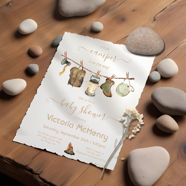 Camping Adventure Clothesline Baby Shower Invitation (Creator Uploaded)
