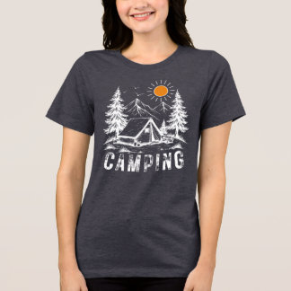 Camping Adventure | Mountains, Tent & Nature Tri-Blend Shirt