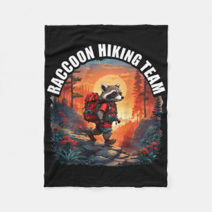 Camping Adventure Nature Racoon Hiking Mountains  Fleece Blanket