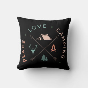 Camping Adventure Peace Love Camping  Cushion