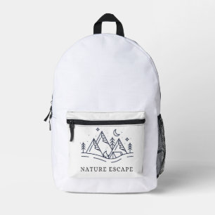 “Camping Adventure Tent Illustration Printed Backpack