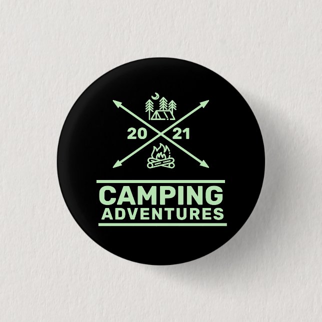 Camping Adventures 2021 Minimal Crest 3 Cm Round Badge (Front)