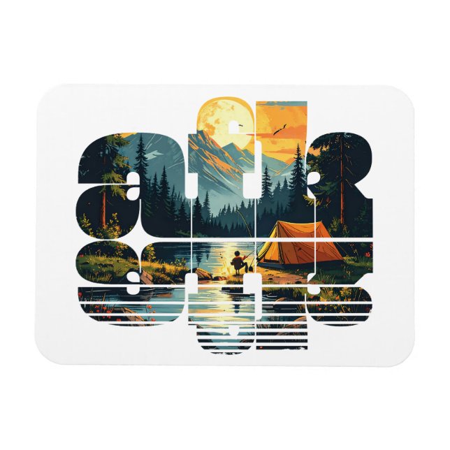 Camping afk Flex Magnet (Horizontal)