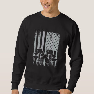 Camping American Flag Patriotic Camper Campfire Ou Sweatshirt
