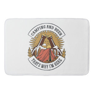 Camping and Beer Bath Mat