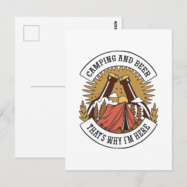 Camping and Beer Postcard (Front/Back)