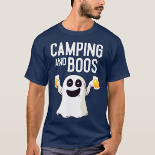 Camping And Boos Camping Funny Beer Drink Hallowee T-Shirt