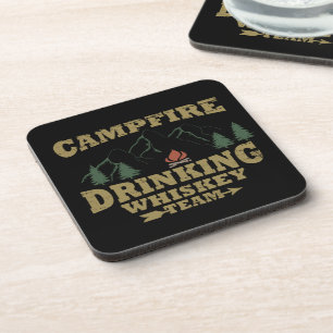 camping and drinking coaster