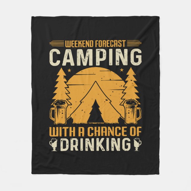 Camping and drinking fleece blanket (Front)