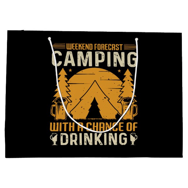 Camping and drinking large gift bag (Back)