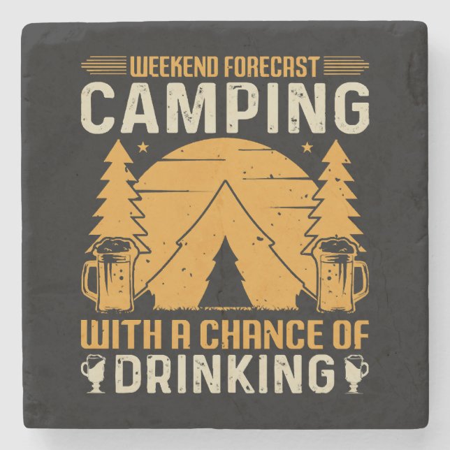 Camping and drinking stone coaster (Front)