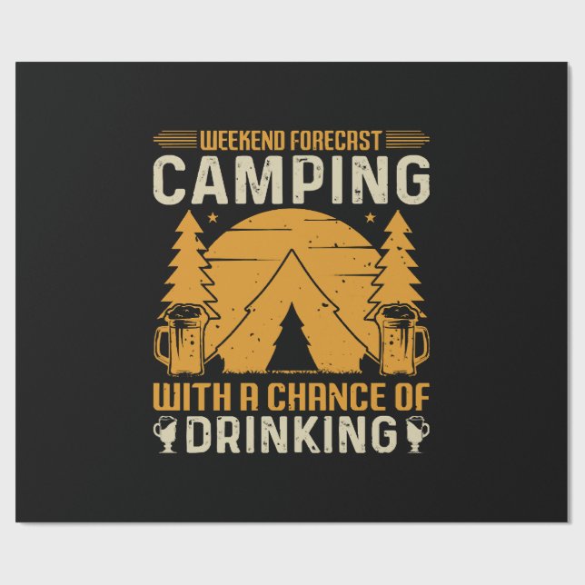 Camping and drinking wrapping paper (Flat)
